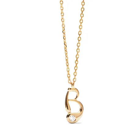 Collar PdPaola Inicial Letra B Plata y Circonita CO01-B75-U