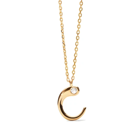 Collar PdPaola Inicial Letra C Plata y Circonita CO01-B76-U