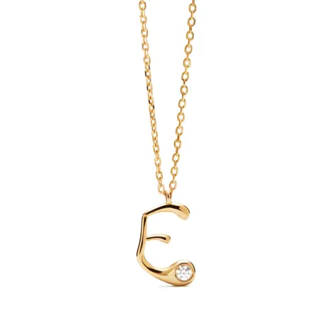 Collar PdPaola Inicial Letra E Plata y Circonita CO01-B78-U