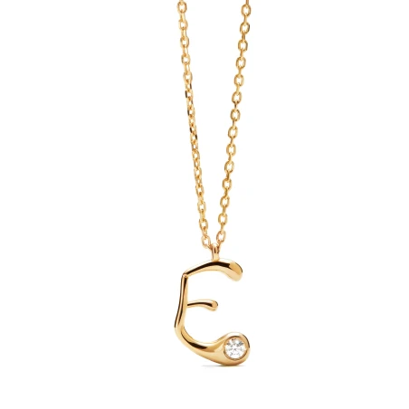 Collar PdPaola Inicial Letra E Plata y Circonita CO01-B78-U
