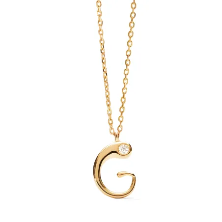 Collar PdPaola Inicial Letra G Plata y Circonita CO01-B80-U