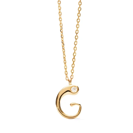 Collar PdPaola Inicial Letra G Plata y Circonita CO01-B80-U