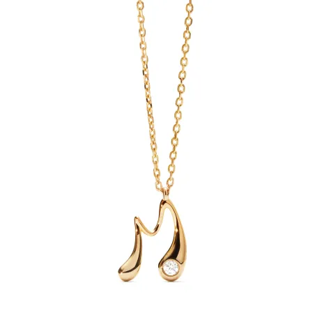 Collar PdPaola Inicial Letra M Plata y Circonita CO01-B86-U