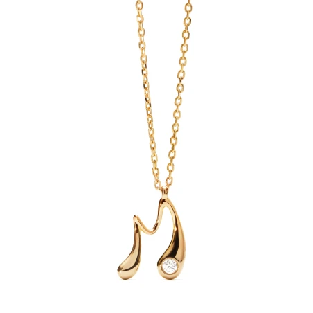Collar PdPaola Inicial Letra M Plata y Circonita CO01-B86-U