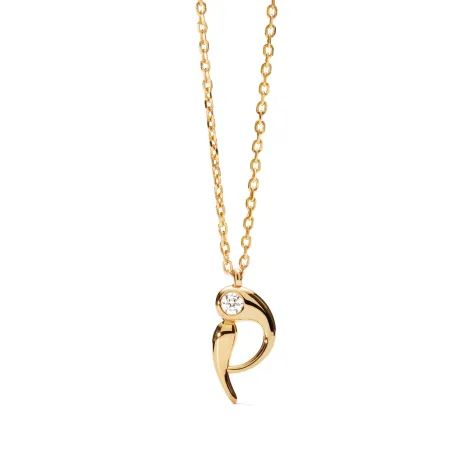 Collar PdPaola Inicial Letra P Plata y Circonita CO01-B89-U