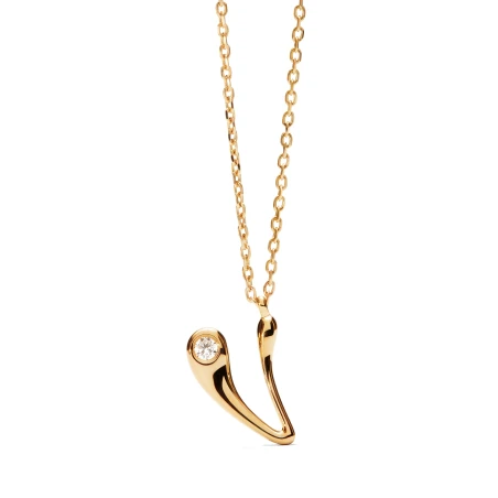 Collar PdPaola Inicial Letra V Plata y Circonita CO01-B95-U