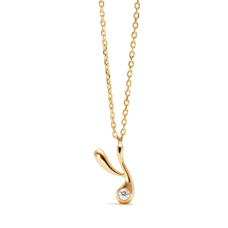 Collar PdPaola Inicial Letra Y Plata y Circonita CO01-B98-U