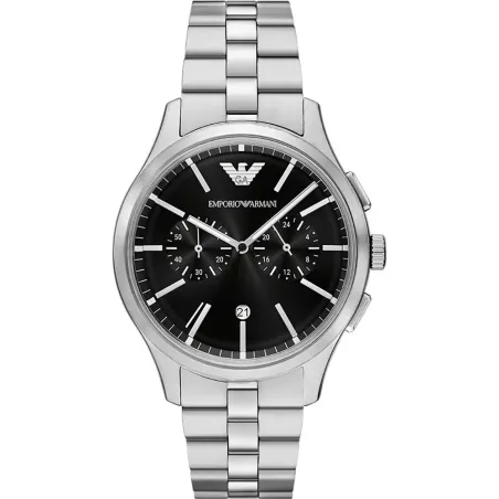 Reloj Emporio Armani Plateado y Negro Cronógrafo Hombre AR11691