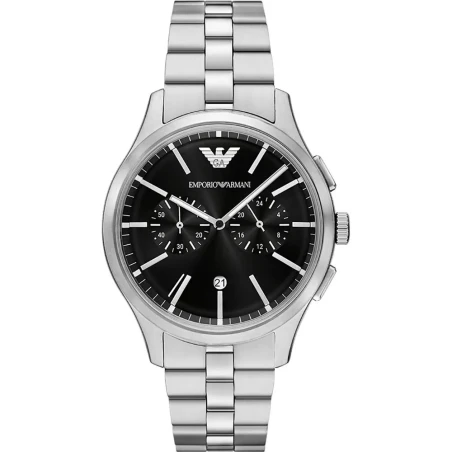 Reloj Emporio Armani Plateado y Negro Cronógrafo Hombre AR11691