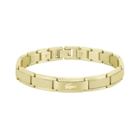 Pulsera Lacoste Stencil Acero Baño Oro Hombre 2040219