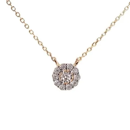 Gargantilla Le Carré Oro Amarillo 18kt y Rosetón Diamantes GD178OA