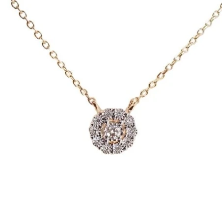 Gargantilla Le Carré Oro Amarillo 18kt y Rosetón Diamantes GD178OA