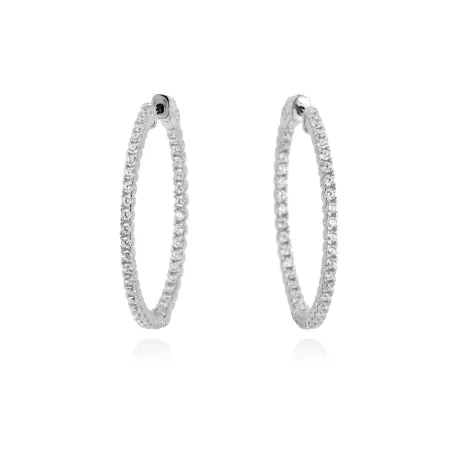 Pendientes Marina García Geneve Aro Plata Baño Rodio y Circonitas 90147PB
