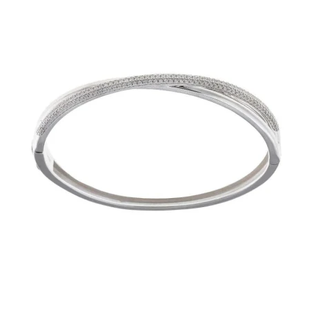 Pulsera Salvatore Wedding Plata Baño Rodio y Circonitas 268P0018