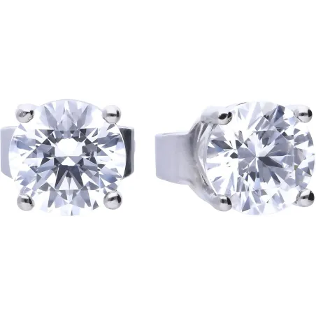 Pendientes Diamonfire Plata Baño Rodio y Circonita 0,75ct E5906