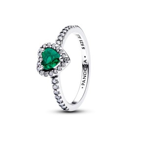 Anillo Pandora Corazón Verde Elevado 198421C07