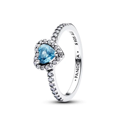 Anillo Pandora Corazón Azul Elevado 198421C10