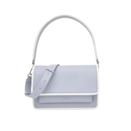 Bolso Bandolera TOUS Audree Pipings Azul Grisaceo Mediano 2002375134