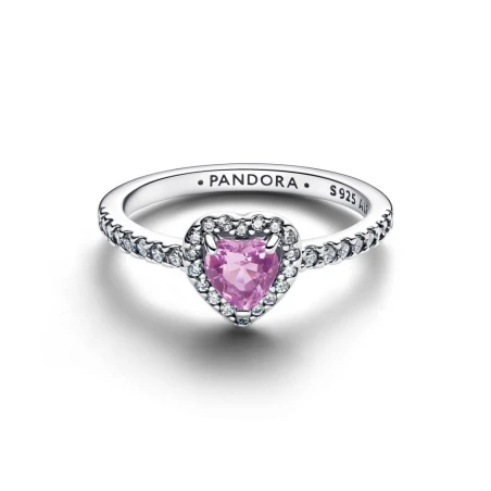 Anillo Pandora Corazón Morado Elevado 198421C12