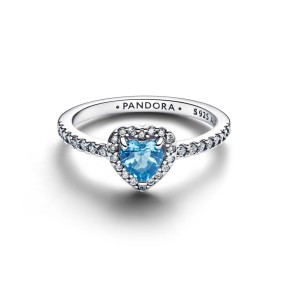 Anillo Pandora Corazón Azul Elevado 198421C10 2
