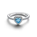 Anillo Pandora Corazón Azul Elevado 198421C10
