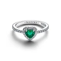 Anillo Pandora Corazón Verde Elevado 198421C07