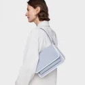 Bolso Bandolera TOUS Audree Pipings Azul Grisaceo Mediano 2002375134