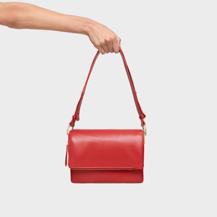 Bolso Bandolera TOUS Audree Soft Rojo Mediano...