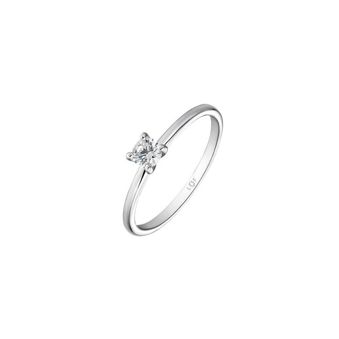 Anillo Solitario Litta Fiore Oro Blanco 18kt y...