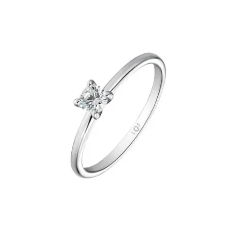 Anillo Solitario Litta Fiore Oro Blanco 18kt y Diamante 0,20 Cts LRN-101-002