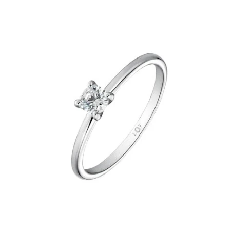 Anillo Solitario Litta Fiore Oro Blanco 18kt y Diamante 0,20 Cts LRN-101-002