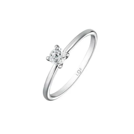 Anillo Solitario Litta Fiore Oro Blanco 18kt y Diamante 0,25 Cts LRN-101-003