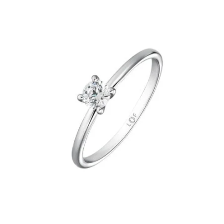 Anillo Solitario Litta Fiore Oro Blanco 18kt y Diamante 0,25 Cts LRN-101-003