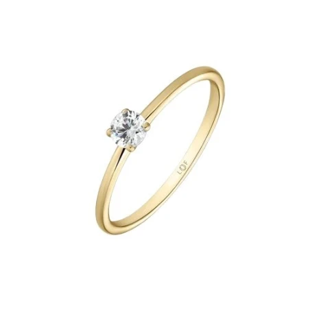 Anillo Solitario Litta Fiore Oro Amarillo 18kt y Diamante 0,10 Cts LRN-201-094
