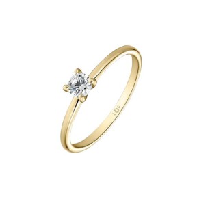 Anillo Solitario Litta Fiore Oro Amarillo 18kt y Diamante...