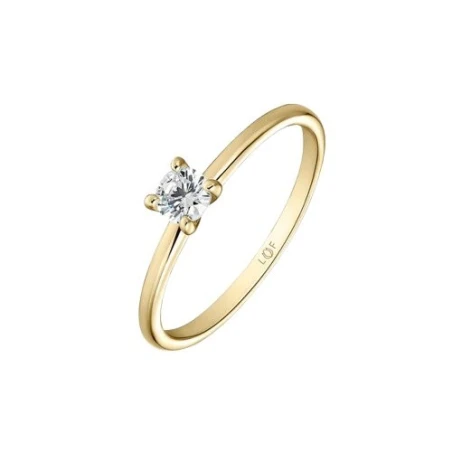 Anillo Solitario Litta Fiore Oro Amarillo 18kt y Diamante 0,20 Cts LRN-201-095