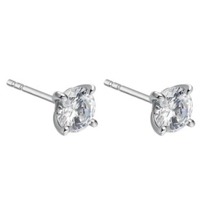Pendientes Litta Fiore Oro Blanco 18kt y Diamantes 0,50...