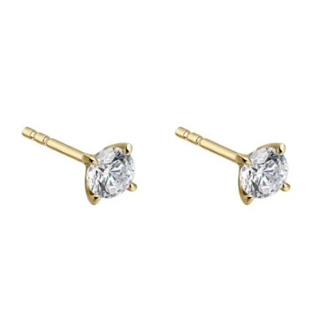 Pendientes Litta Fiore Oro Amarillo 18kt y Diamantes 0,25 Cts LEA-201-018-UU
