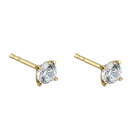 Pendientes Litta Fiore Oro Amarillo 18kt y Diamantes 0,25 Cts LEA-201-018-UU