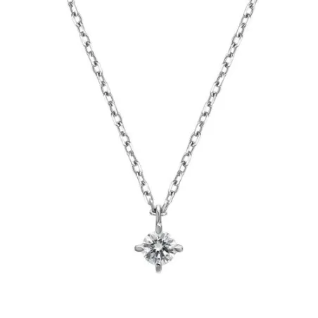 Collar Litta Fiore Oro Blanco 18kt y Diamante 0,20 Cts LNL-101-002-UU