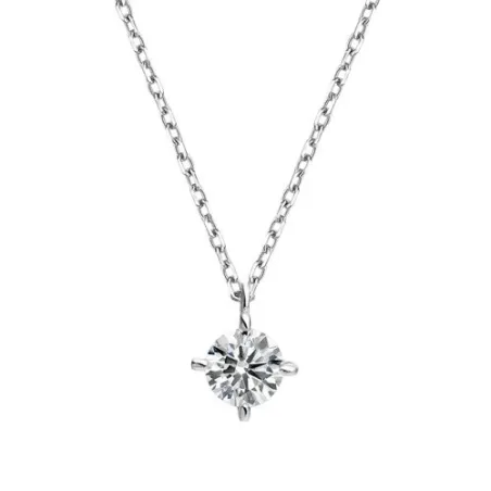 Collar Litta Fiore Oro Blanco 18kt y Diamante 0,50 Cts LNL-101-004-UU