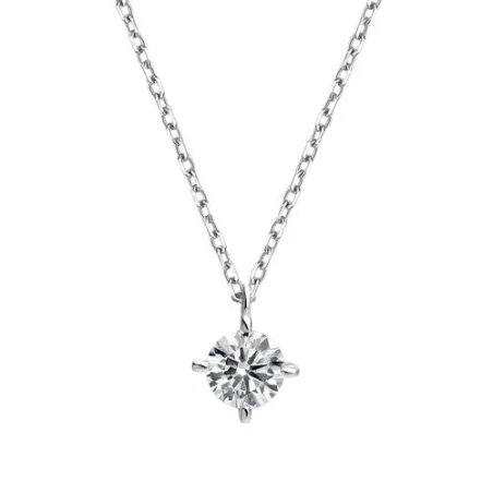 Collar Litta Fiore Oro Blanco 18kt y Diamante 0,50 Cts LNL-101-004-UU