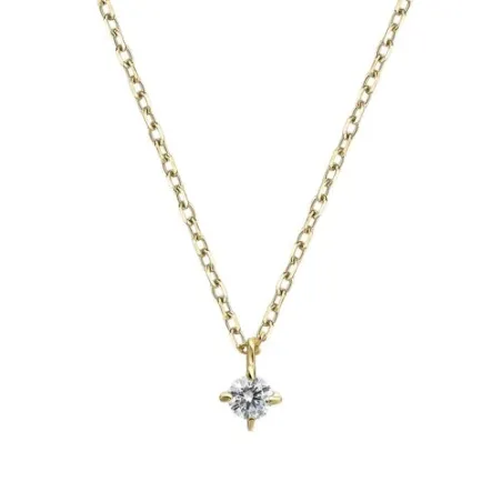 Collar Litta Fiore Oro Amarillo 18kt y Diamante 0,10 Cts LNL-201-007-UU