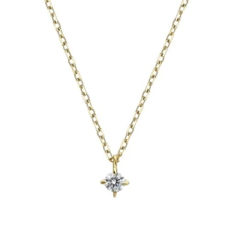 Collar Litta Fiore Oro Amarillo 18kt y Diamante 0,10 Cts LNL-201-007-UU