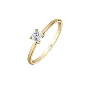 Anillo Solitario Litta Fiore Oro Amarillo 18kt y Diamante...