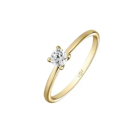 Anillo Solitario Litta Fiore Oro Amarillo 18kt y Diamante 0,25 Cts LRN-201-096