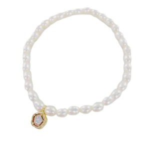 Pulsera Perlas y Flor Oro Amarillo 18kt 05511799PUP