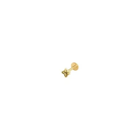 Pendiente Individual Corto Agatha Paris Flor Plata Baño Oro 02391237-658-TU