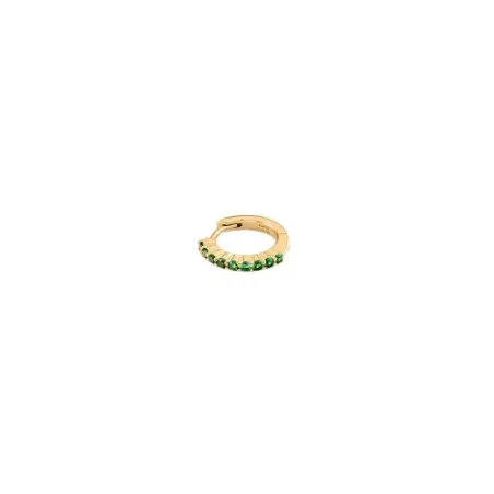 Pendiente Criolla Agatha Paris Plata Baño Oro y Circonitas Verdes 02391231-658-TU
