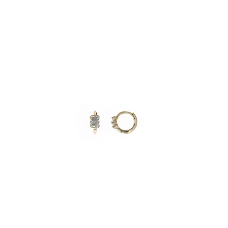 Pendientes Salvatore Aro Plata Baño Oro y Circonitas Baguette 213A0519